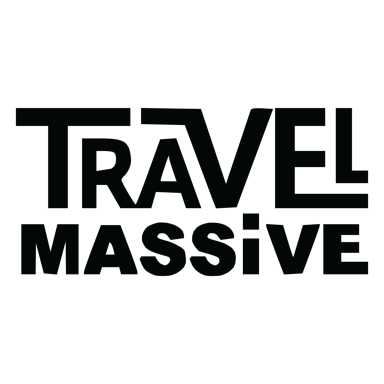 Black Travel Massive logo on transparent background.